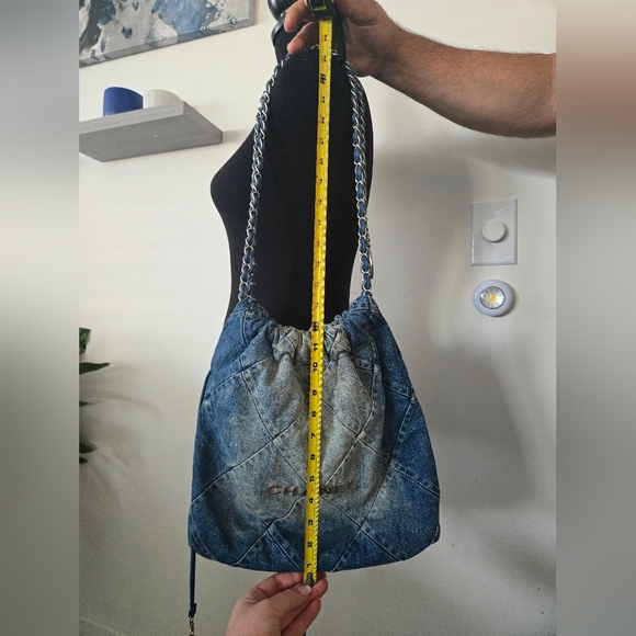 Chanel Quilted Blue Denim Shoulder Bag W/clutch - Picture 12 of 14